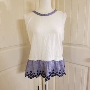 J Crew Peplum tulip-back tank top XXL